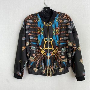 ZARA BASIC Pattern Print Bomber Jacket